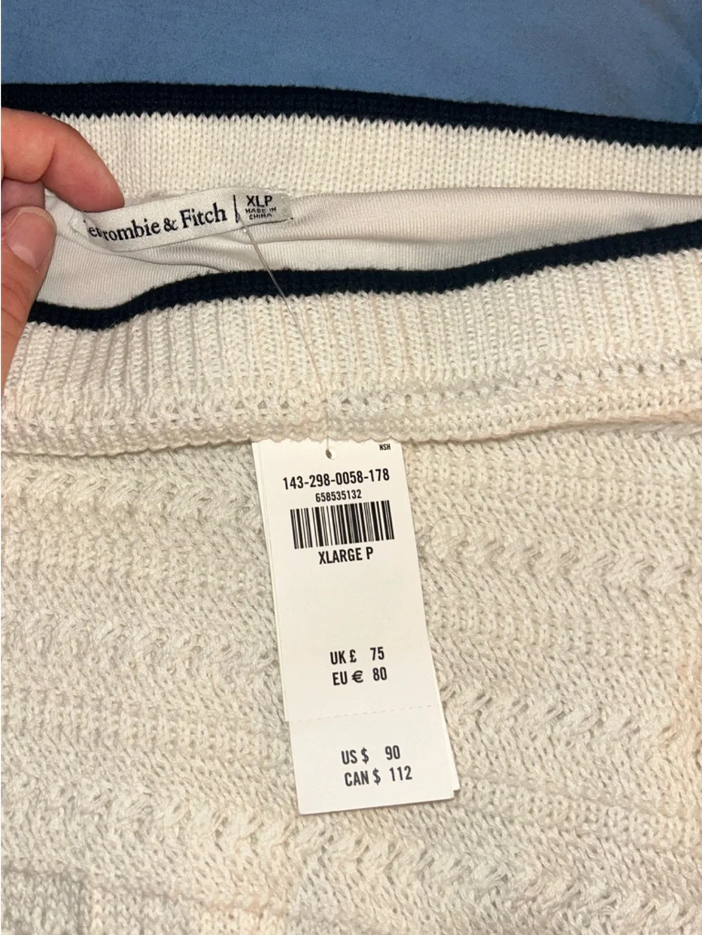 Abercrombie & Fitch Cream Maxi Skirt with Black Trim